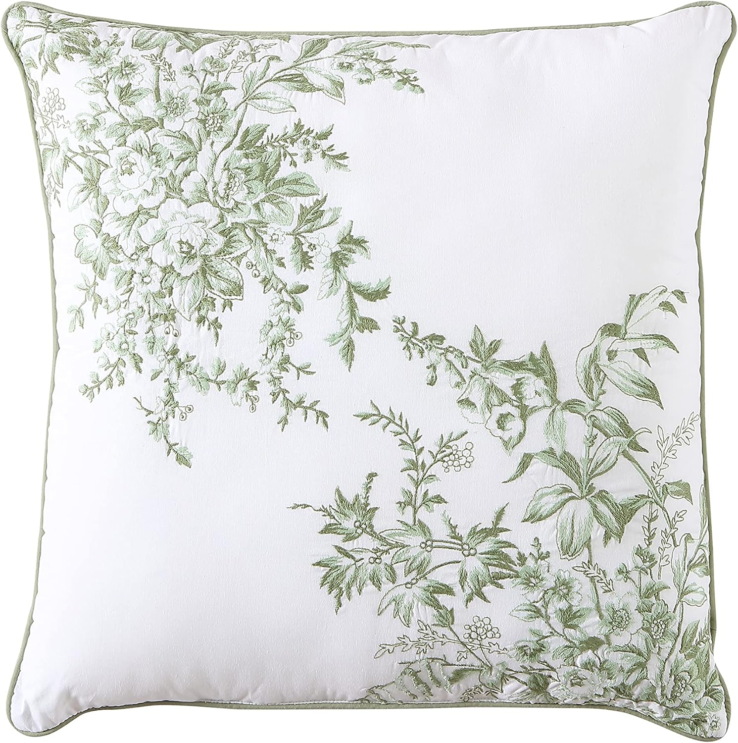 Laura Ashley Throw Pillow Decorative Pillow for Couch or Bed, Cottage Home Décor, 20 x 20, Bedford Green