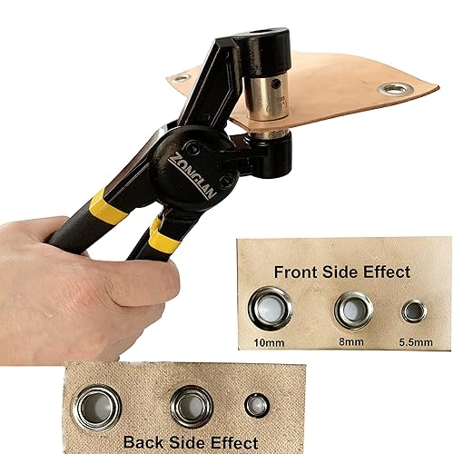 Miniatura 3 de Kit de herramientas para ojales, herramienta multiusos manual de mano, remache, prensa, alicates, 3 troqueles intercambiables con 900 juegos de