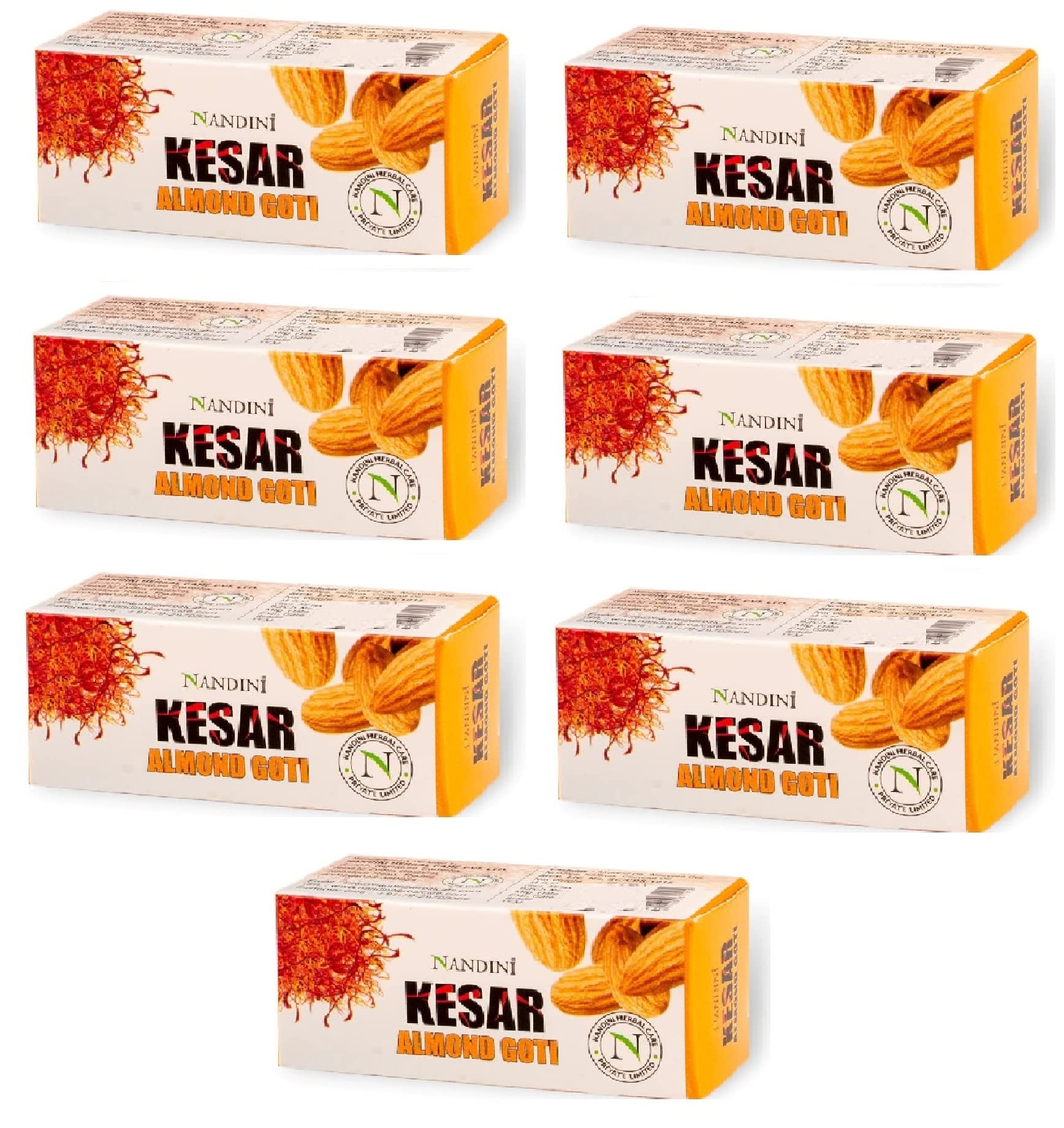 Double Lips Nandini Kesar & Almond Goti Facial Soap For Man & Women, 25G. (Pack Of 7)