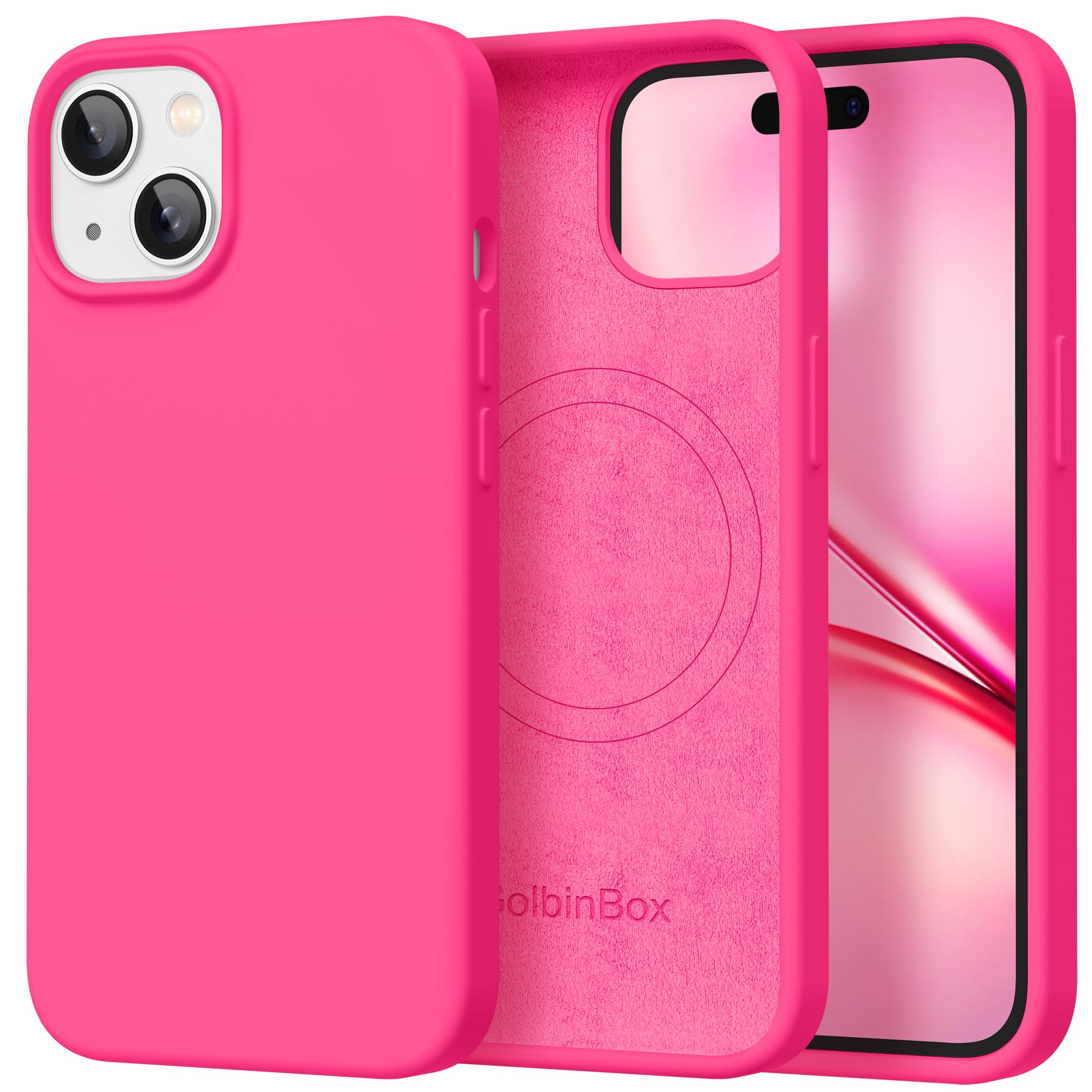 GolbinBox Funda magnética para iPhone 15, compatible con MagSafe, forro de microfibra suave antiarañazos, funda protectora delgada de silicona líquida a prueba de golpes para iPhone 15 de 6.1