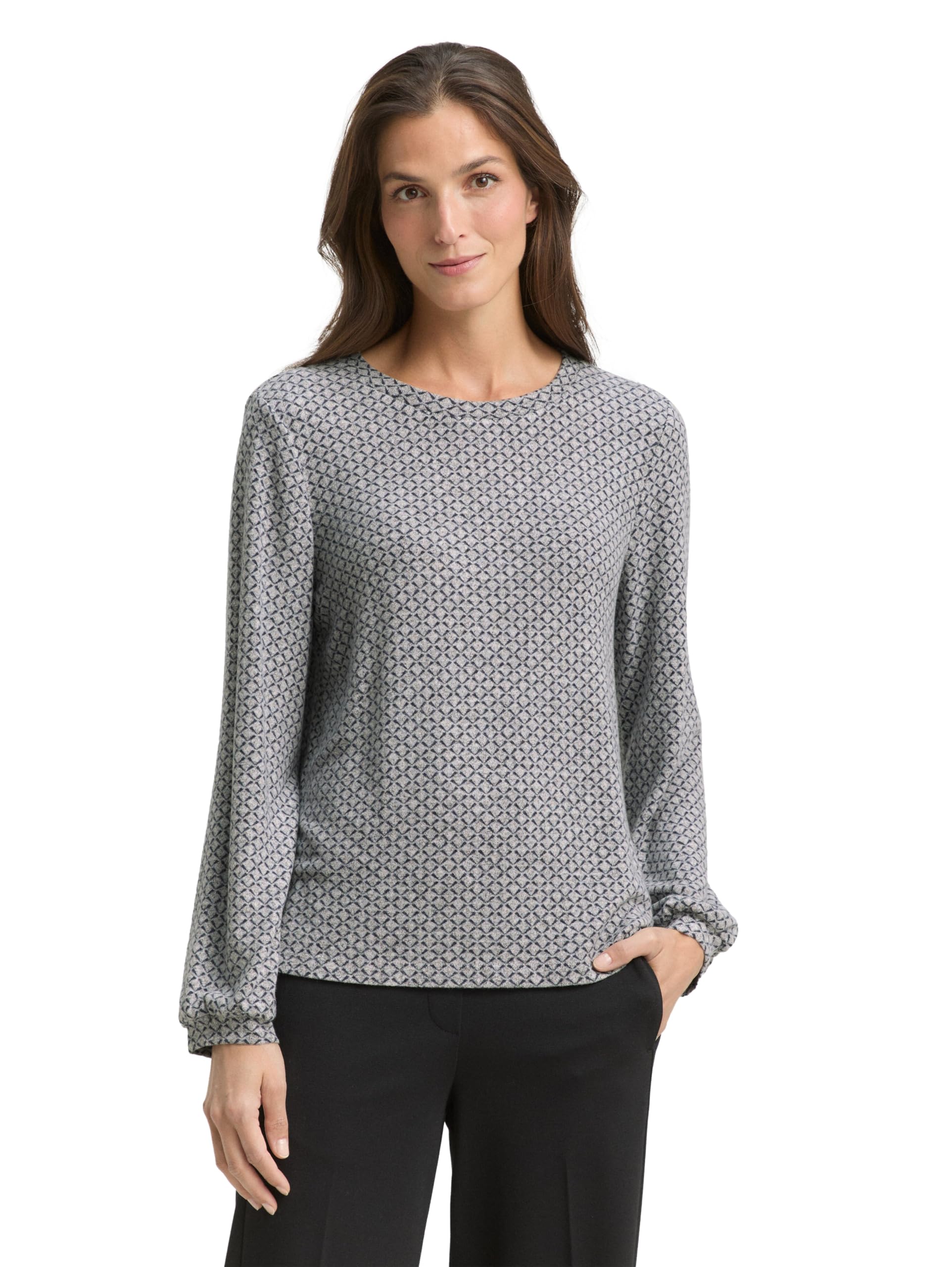 Tom Tailor Damen 1044923 Longsleeve mit Ballonärmeln (1er Pack)