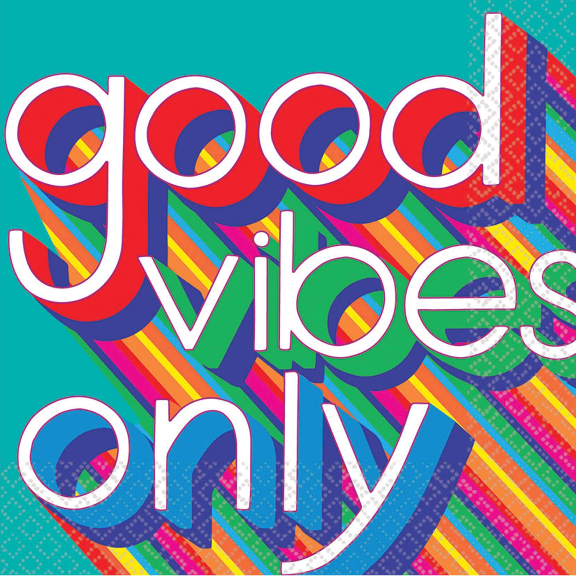 (PKT) Good Vibes Luncheon Napkins 33cm (16 pk)