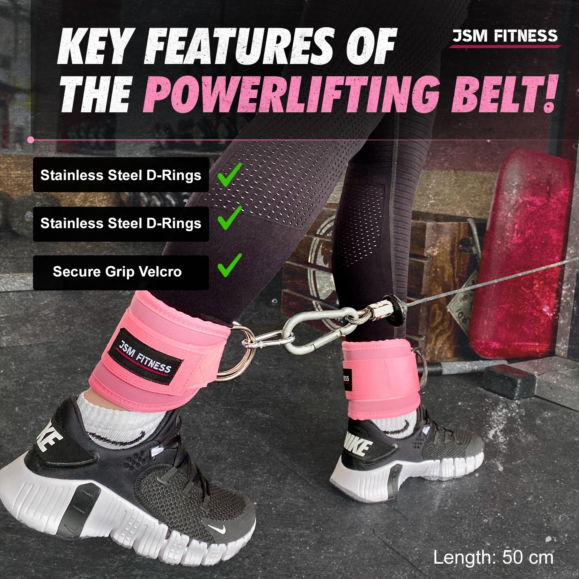 Kit Chevillères Poulies Gym Avec Bandes élastiques - 2 Bracelets Réglables + 3 Bandes Résistance Progressive - Pour Entraînement Jambes, Fessiers, Fitness Maison