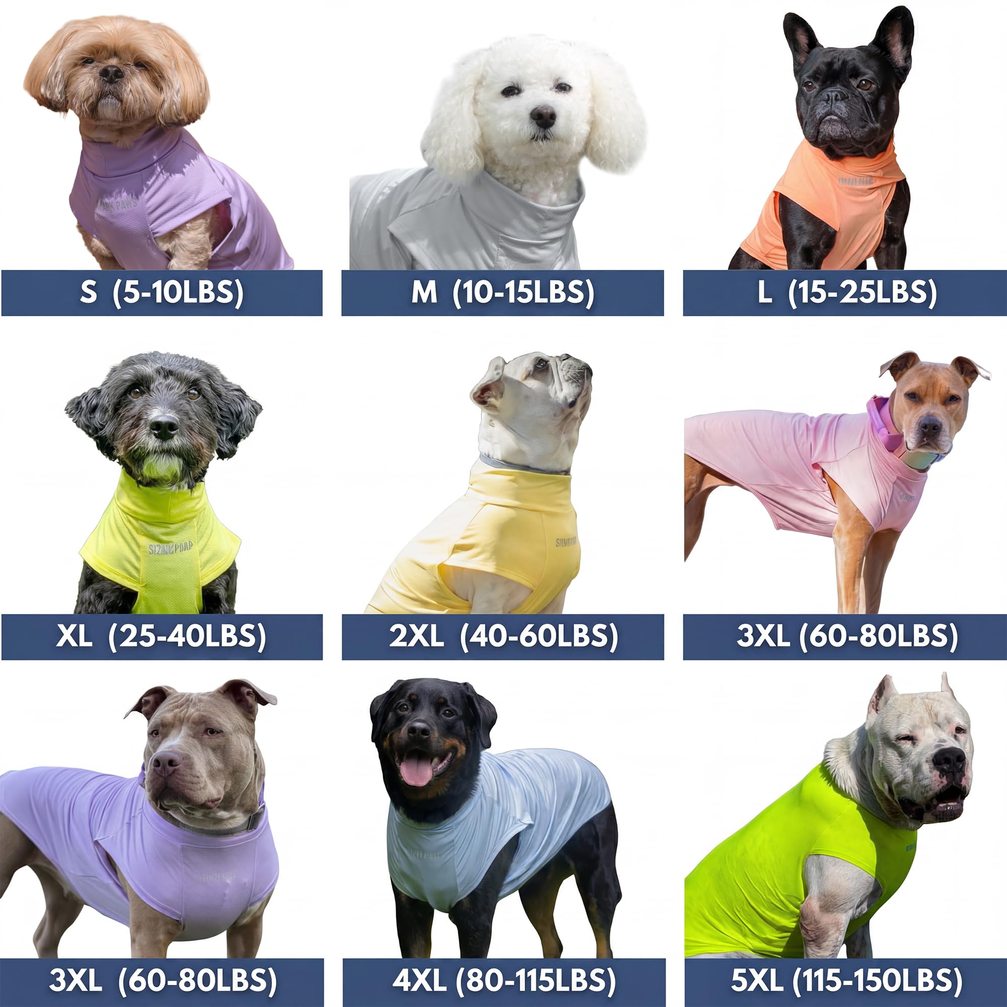 Spark Paws Camiseta Sunblock, protección contra rayos UV SPF30, ligera, transpirable, para el sol de verano, adecuada para perros con piel sensible, color azul y gris (juego de 2), talla 2XL