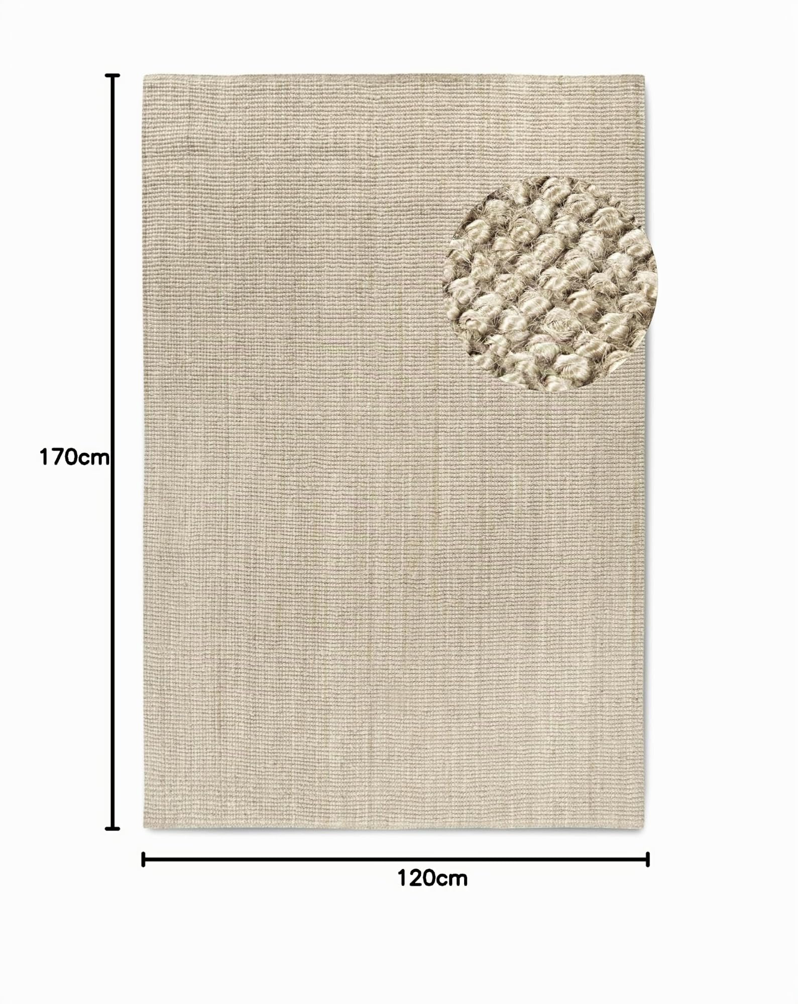 Villeroy & Boch Alfombra de Yute Rosalie - Natural, Tejida a Mano y Ecológica - Estilo Boho para Salón, Dormitorio, Comedor - Color