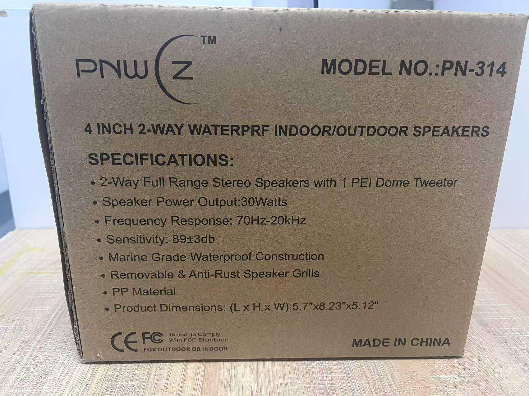 Wasserdichte Wandlautsprecher Bluetooth 5.3 4 Zoll (10 cm) Außenbereich Paar Schwarz