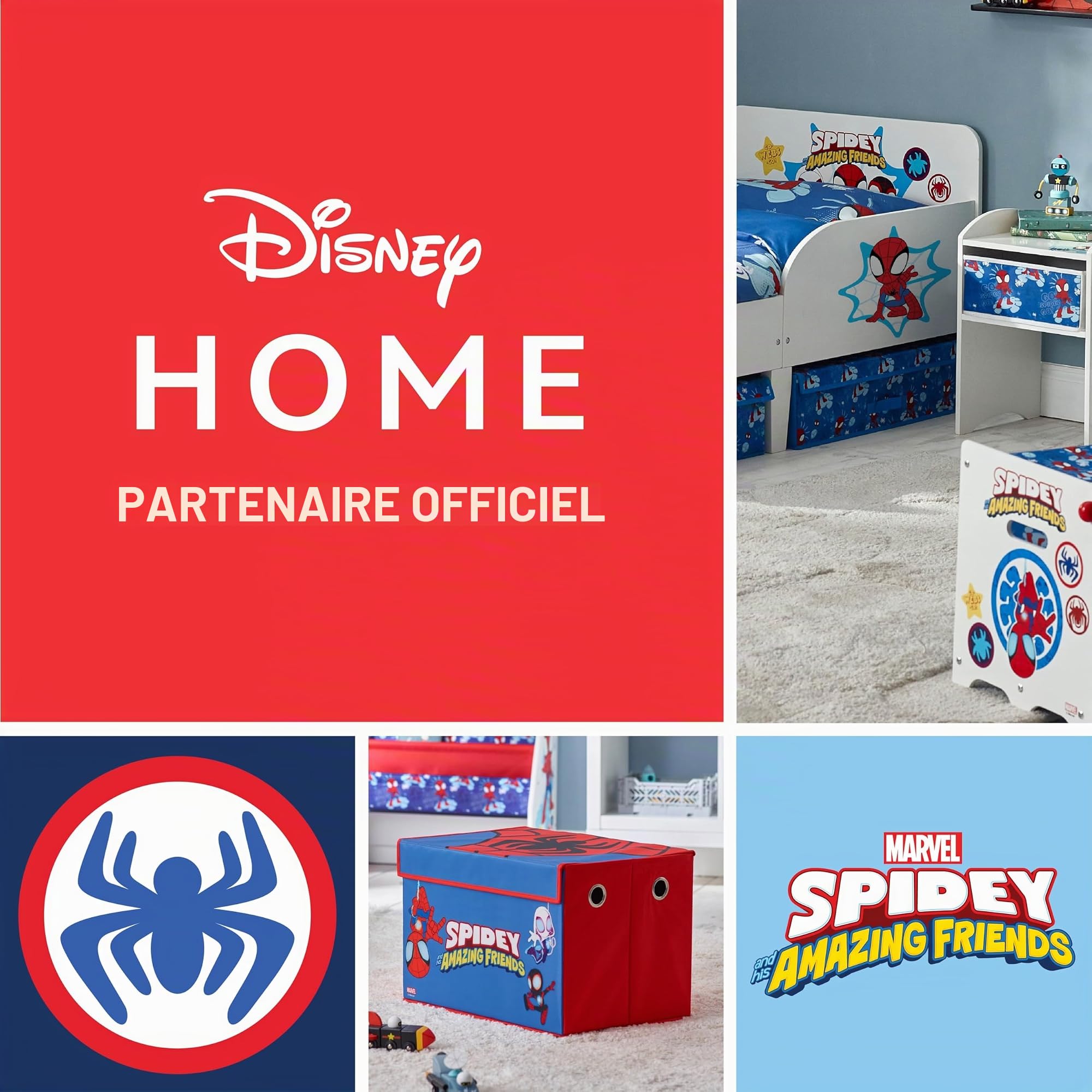 SPIDER-MAN Table de chevet en bois Spidey and his Friends