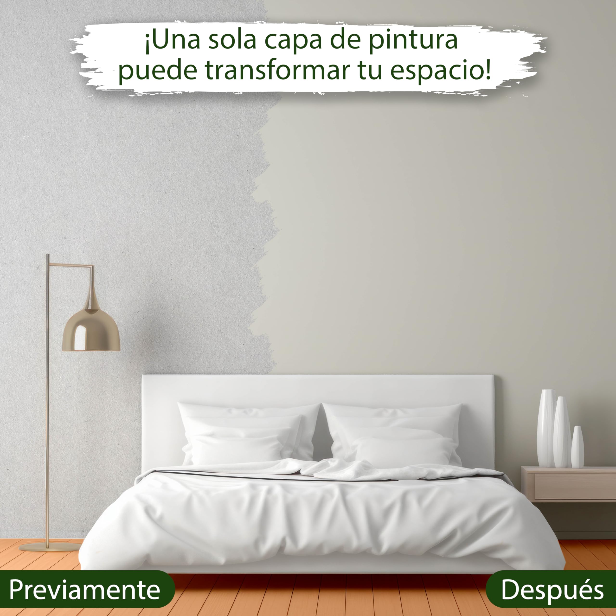 Pintura de pared ecológica para interiores - 5 litros y opacidad clase 1, sin vetas, antigoteo y ecológica, sin COV - (Shady Sugar)