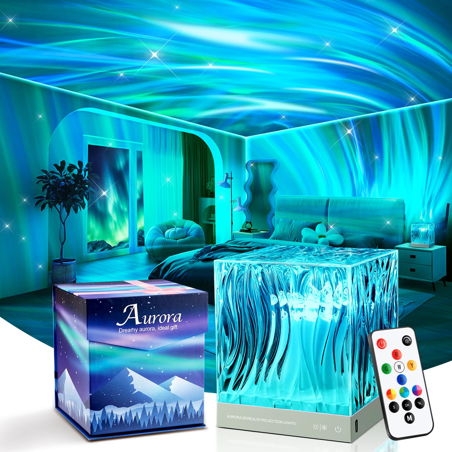 Northern Lights Projector Christmas Gifts for Teen Girls, 18 Colors Galaxy Projector for Bedroom Lumena Lamp Mood Lighting Ocean Lamp, Remote Cute Stuff for Teen Girls Night Light Projector Cool Stuff