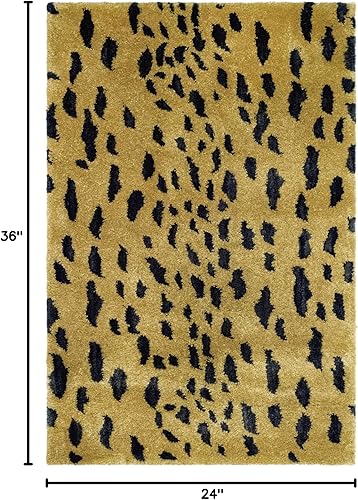 Miniatura 2 de SAFAVIEH Soho Collection SOH721A - Alfombra decorativa de lana prémium hecha a mano de 2 x 3 pies, color beige y marrón