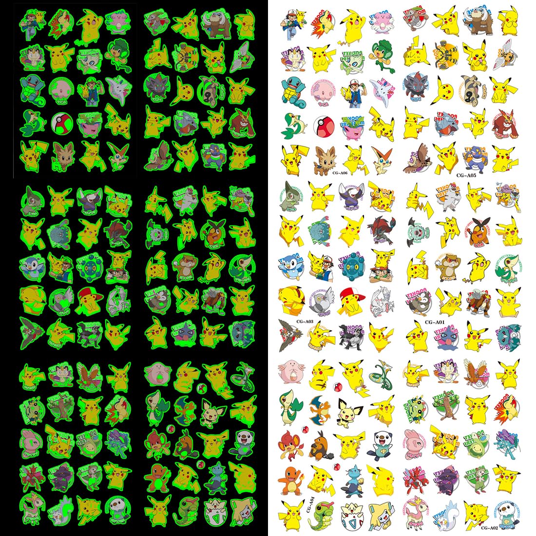 Tatuajes Temporales Niños, 6 Hojas Tatuajes Luminosos Infantiles, Tatoos Infantiles, Kit Tatuajes Temporales, Tatoos Temporales Niños