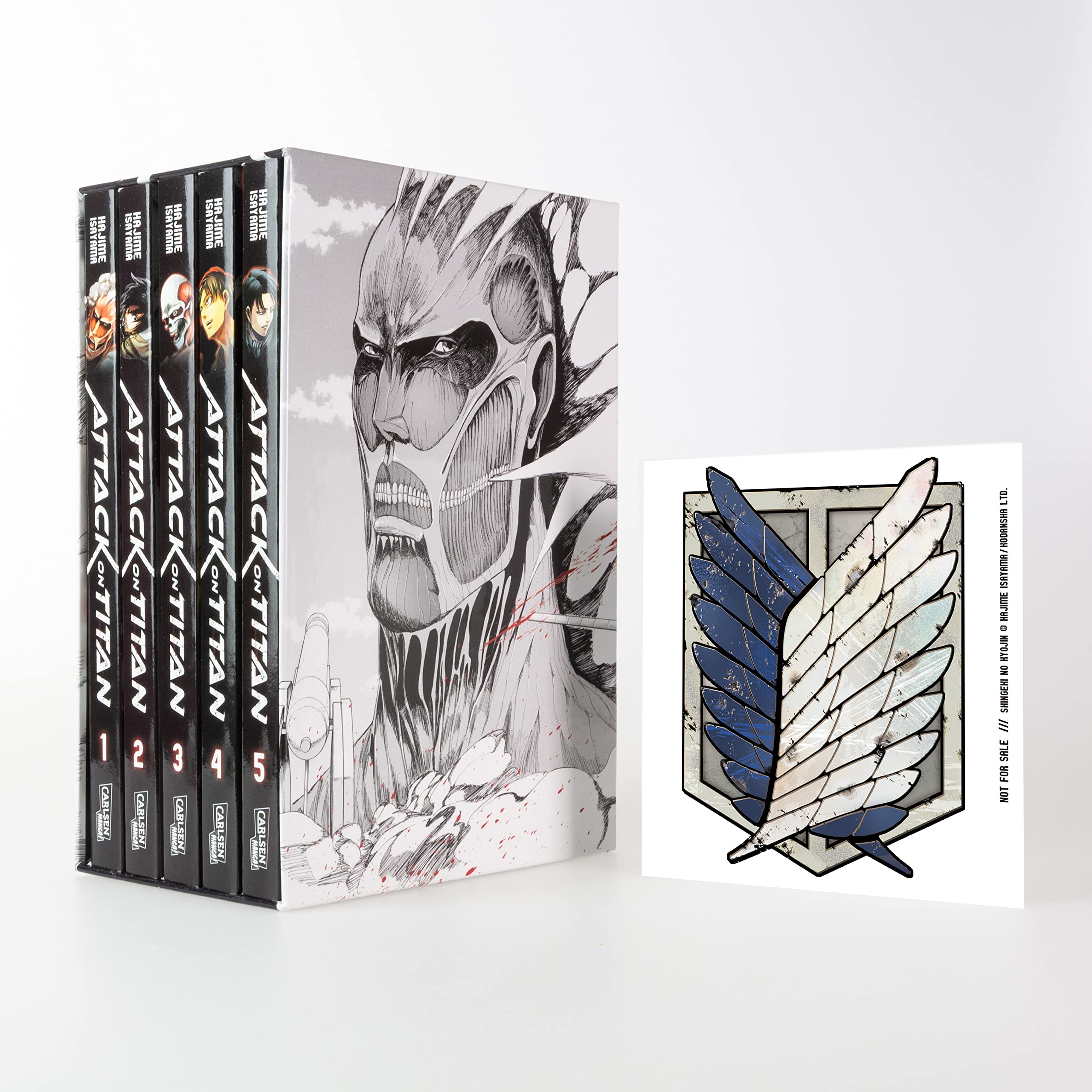 Attack on Titan, Bände 1-5 im Sammelschuber mit Extra: Fantasy-Action-Manga ab 16 Jahren über den Kampf gegen menschenfressende Titanen