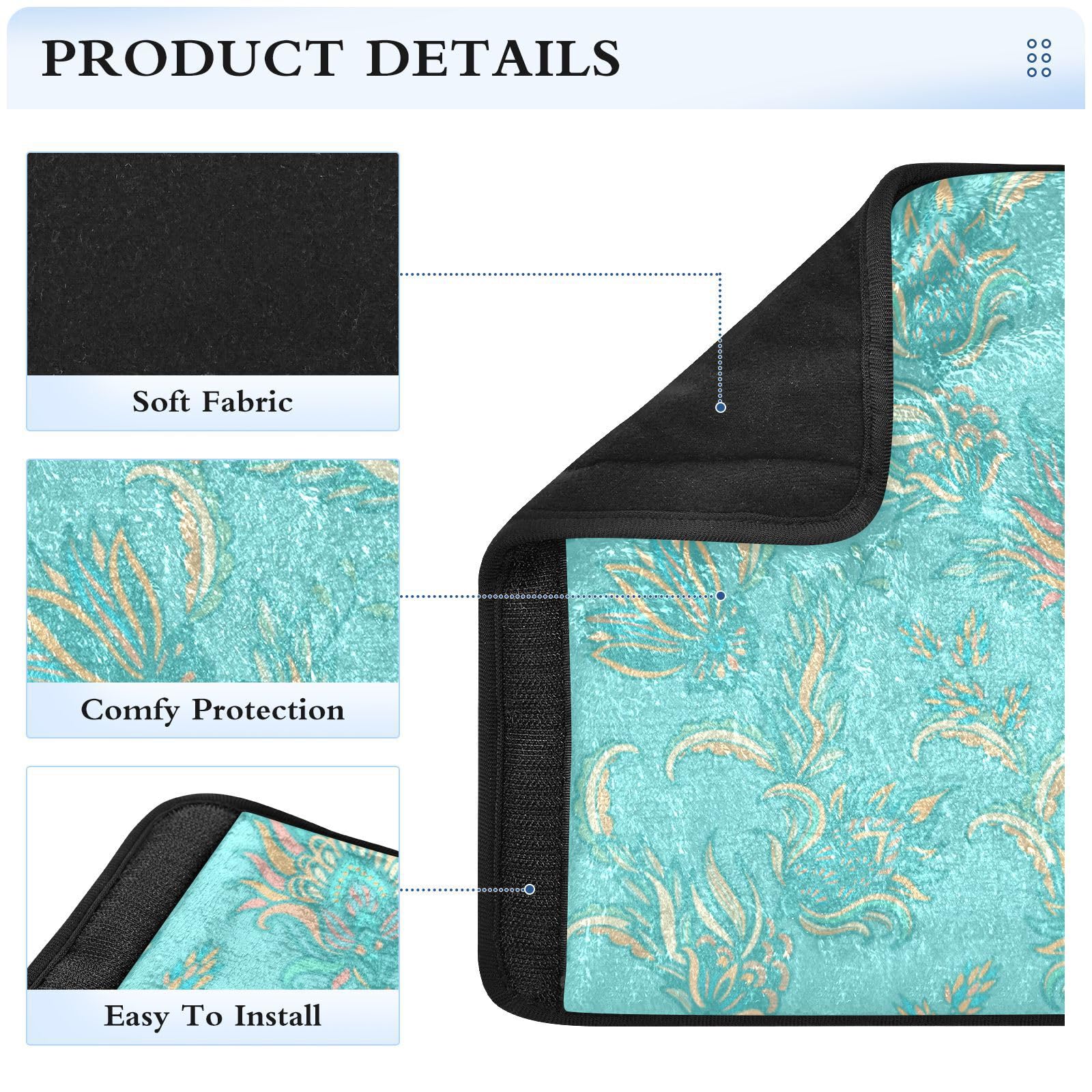 2 Stück Gurtpolster Kinder Auto - Blumenmotiv Schulterpolster Für Kindersitz