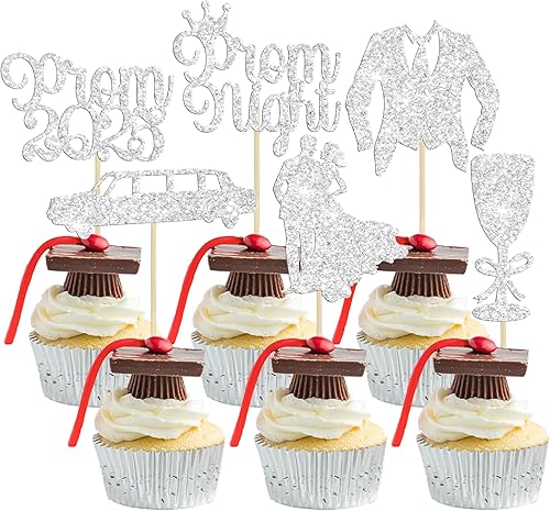 Gyufise 24 decoraciones para cupcakes de graduación para fiesta 2025 de graduación 2025 decoración de graduación 2025 decoraciones universitarias