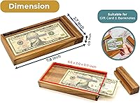 Vista 4 de BSIRI ATM Puzzle Box for Adults Secret Brain Teaser Wooden Puzzle Boxes with Hidden Compartments Ideal Mystery Money Jewelry 3D Puzzle Lock Gift