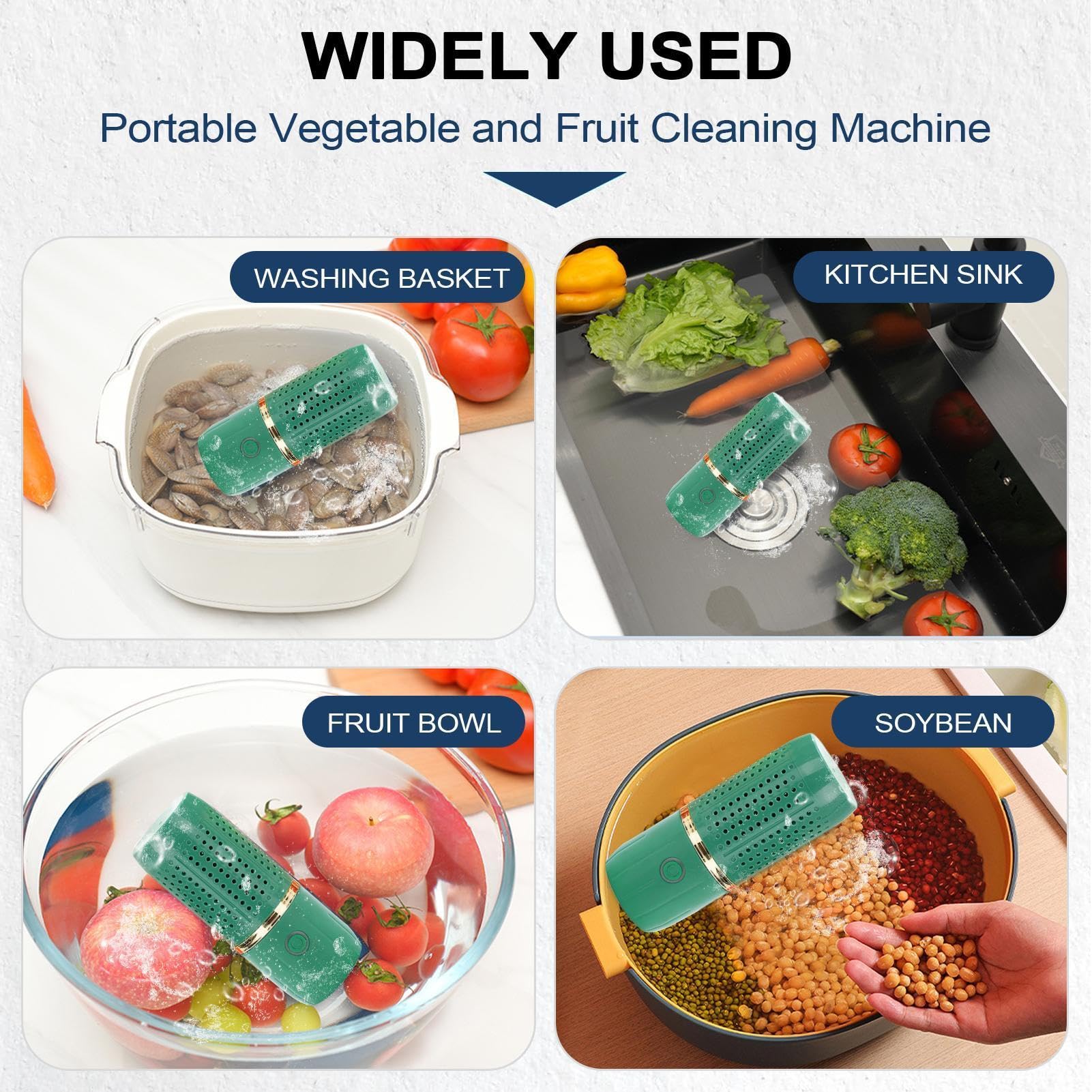 Fruit and Vegetable Washing Machine | Multifunctional USB Rechargeable Food Purifier | Kitchen Cleaning Machines | for Seafood, Rice Meat Food Cleaning Machine — view 4