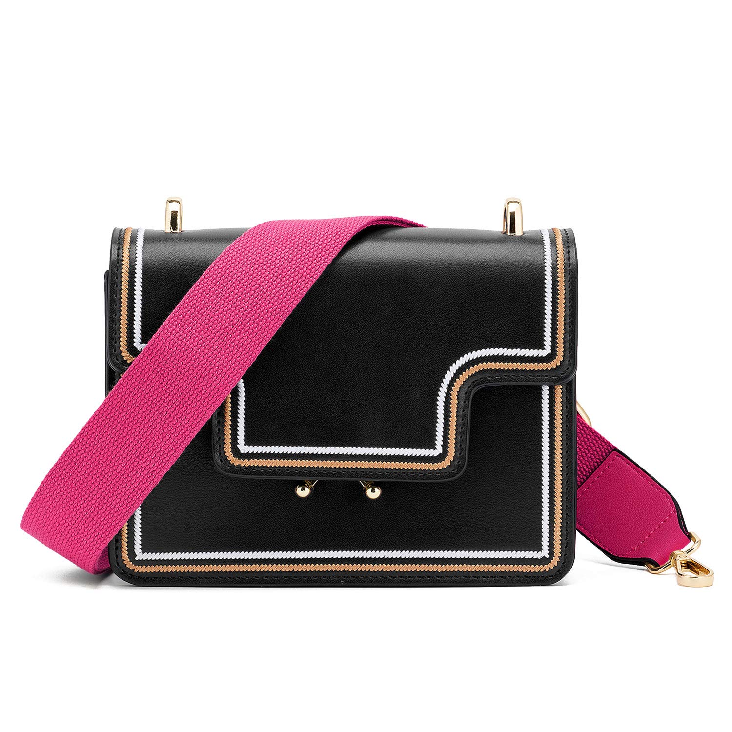 Donne ampie borse a tracolla, cintura di ricambio regolabile borsa cinghia in pelle tela borsa lunga sostituibile per borsa Crossbody (pelle-rosa rosso)