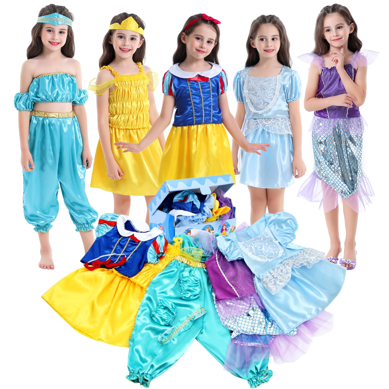 VGOFUN Princess Dresses for Girls - Dress up Clothes Pretend Play for Toddler Girl Christmas Birthday Gift for 3-6 Years