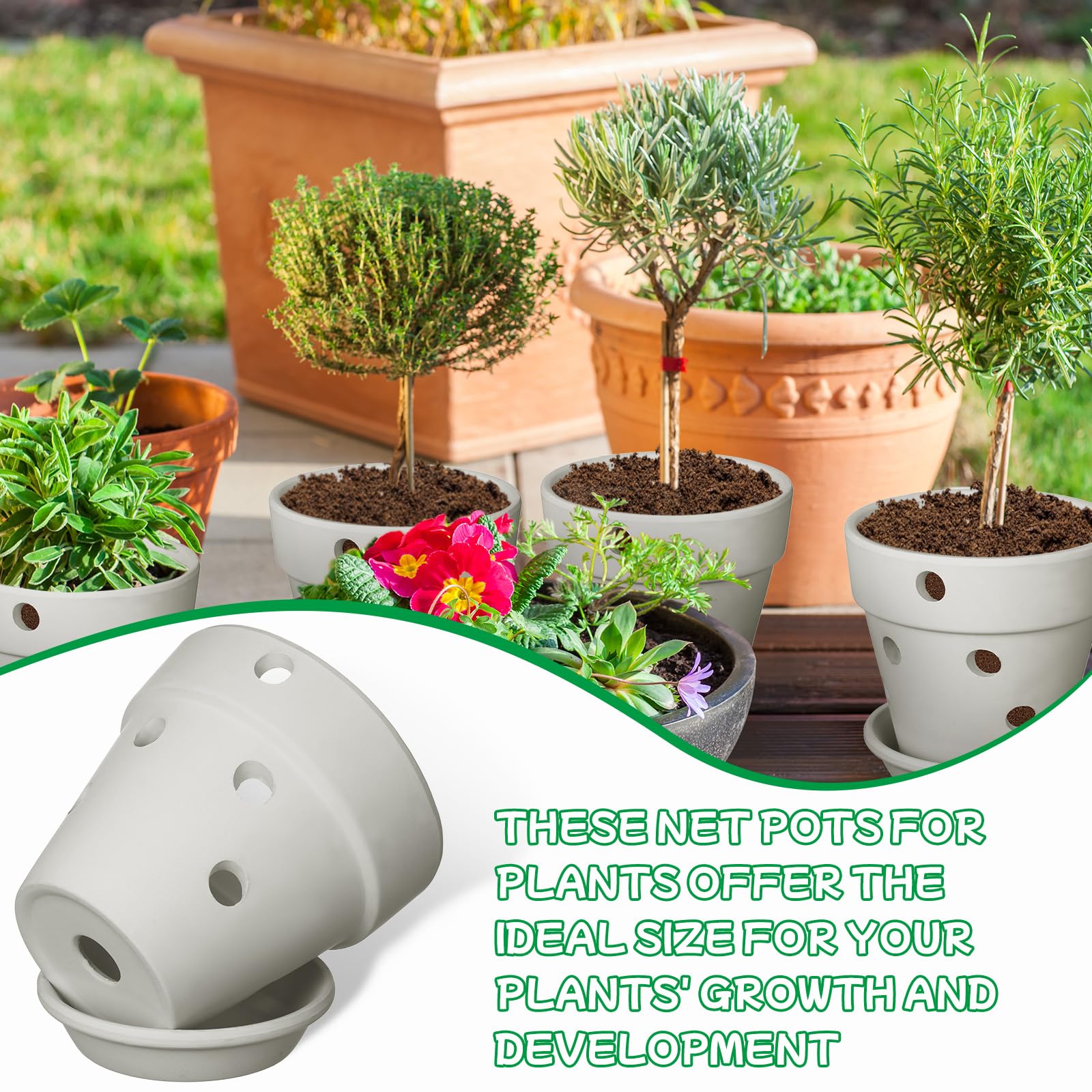 6 Stück Terrakotta-Orchideentöpfe Mit Löchern & Untersetzern – 10,2 Cm, Für Drinnen & Draußen