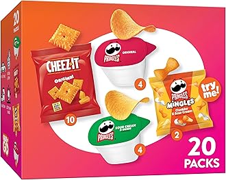 Cheez-It and Pringles Snacks, Grab and Go, Variety Pack, 17.04oz Box (20 Count)