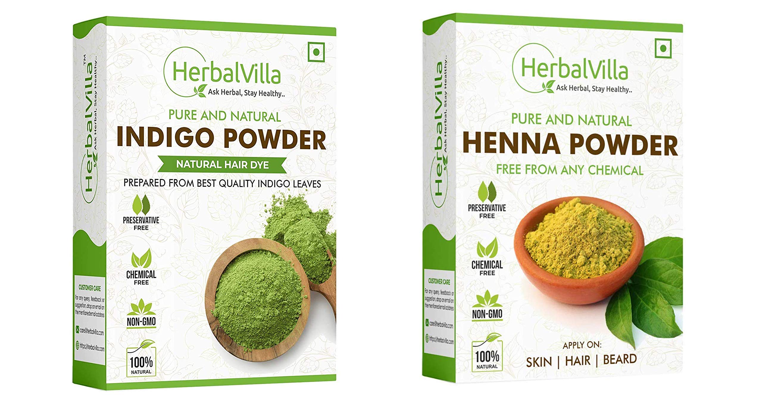 herbalvilla Natural Hair Dye for Black Hair (Henna Powder and Indigo Powder) 200g-picture-41