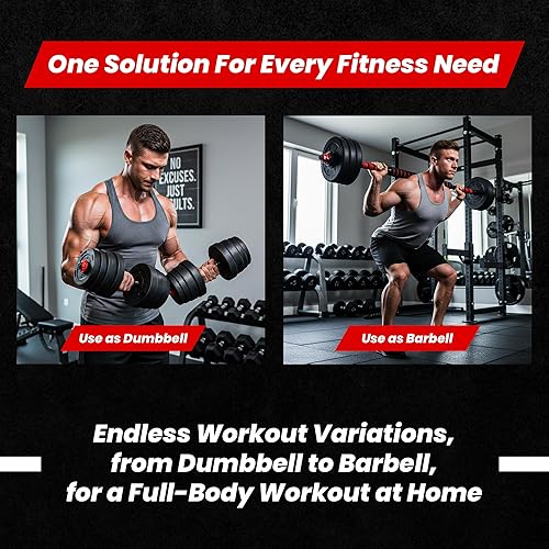 Miniatura 4 de Juego de mancuernas ajustables, juego de mancuernas antideslizantes de 22446688 libras para gimnasio en casa, juego de mancuernas de peso libre