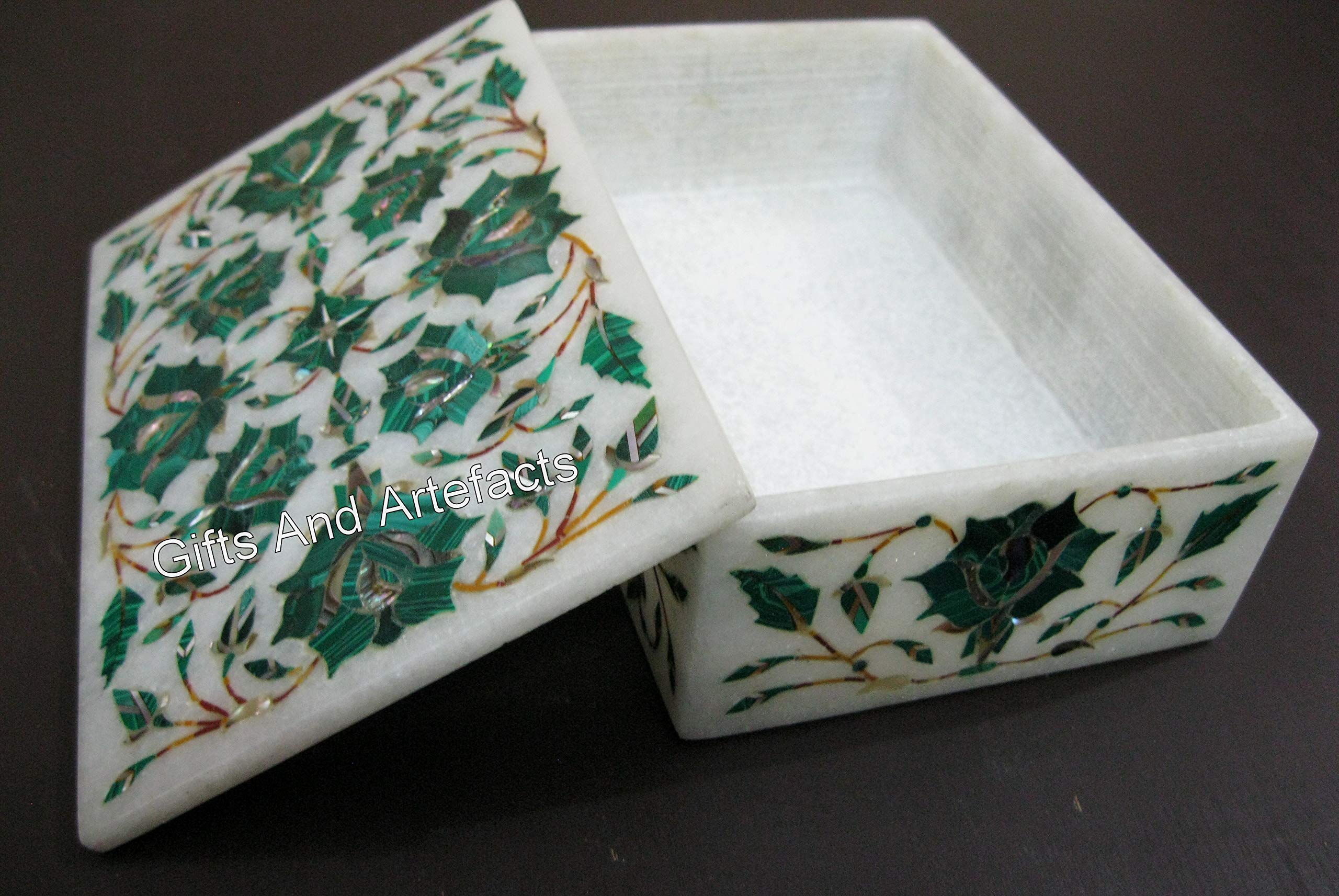 Boîte cosmétiques marbre blanc malachite coffret luxe