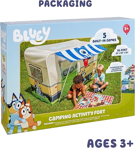 Miniatura 8 de BLUEY - Fuerte de actividades de campamento Juguete de casa de juegos para interiores y exteriores para niños Incluye cinco actividades, un teatro