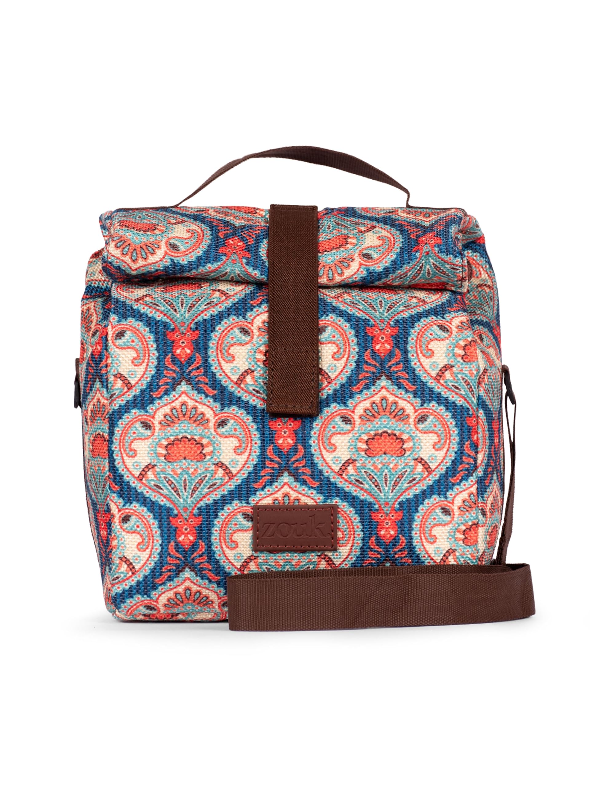 ZOUK Mangalore Blossoms Floral Printed Multicolor Insulated Roll up Lunch Bag (B0D3HRYB9H) Amazon Price History, Amazon Price Tracker