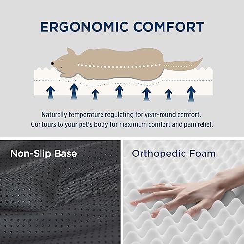 Miniatura 3 de Bedsure Camas medianas para perros medianos, camas ortopédicas para perros con funda extraíble lavable, tapete de espuma para mascotas de espuma