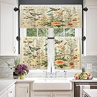 Vista 649 de Cenefas de cocina modernas con patrón de cobre marrón dorado para ventanas, cenefas opacas abstractas de marcas de arañazos y cortinas opacas