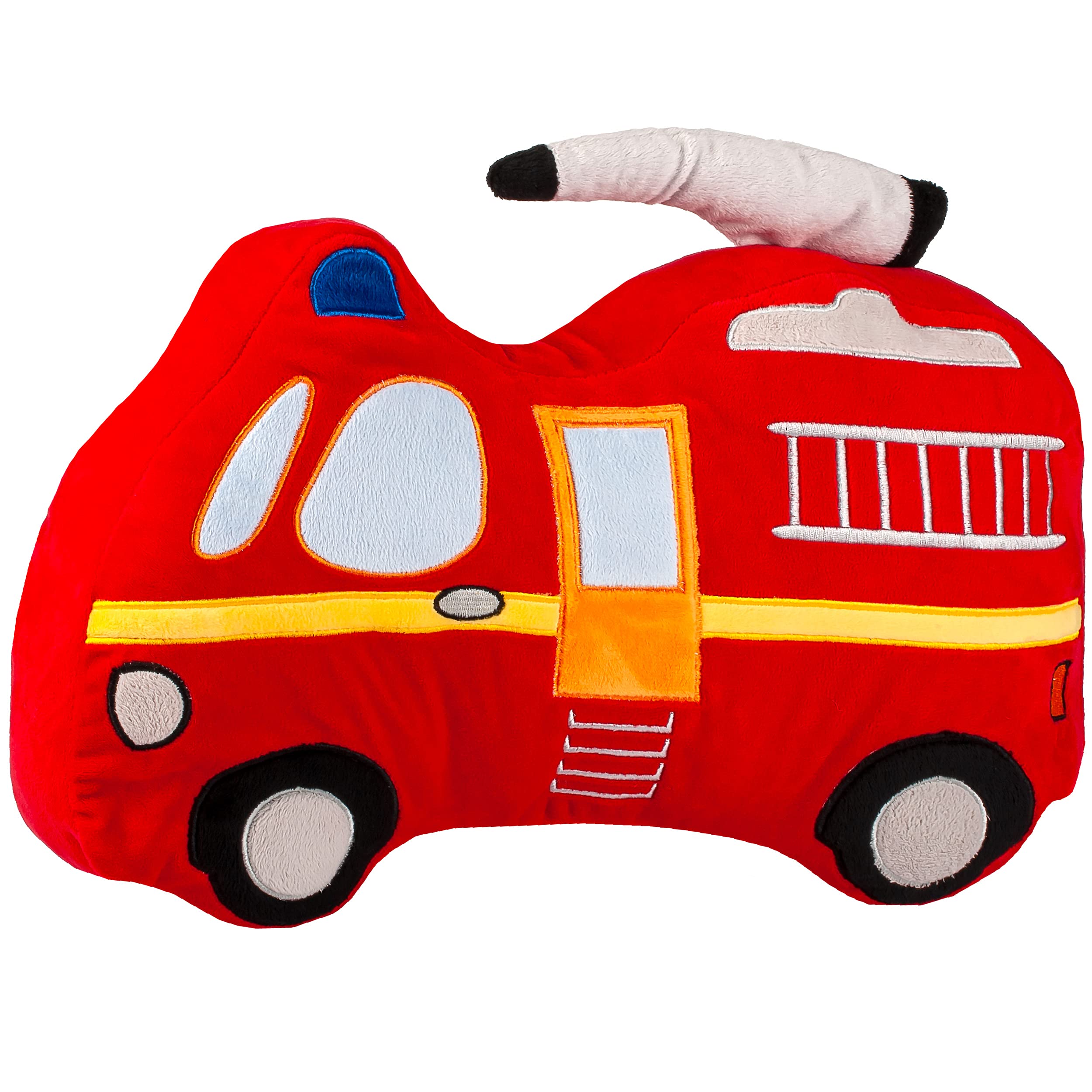 alles-meine.de GmbH Plüsch - Kissen/Schmusekissen/Sitzkissen Design wählbar Auto Feuerwehr - inkl. Name - Kuschelkissen - 40 cm x 29 cm - Figur Form - groß - sehr weich -..