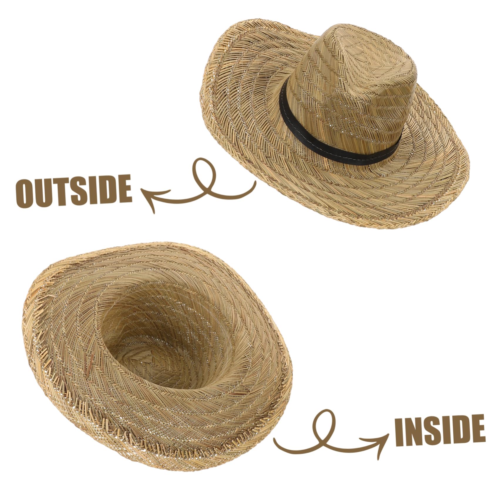 Beavorty Parasol Hombres Ancho Sombreros Playa Verano Sombrero para el Sol para Exteriores Gorras de Sol Sombrero de ala Ancha