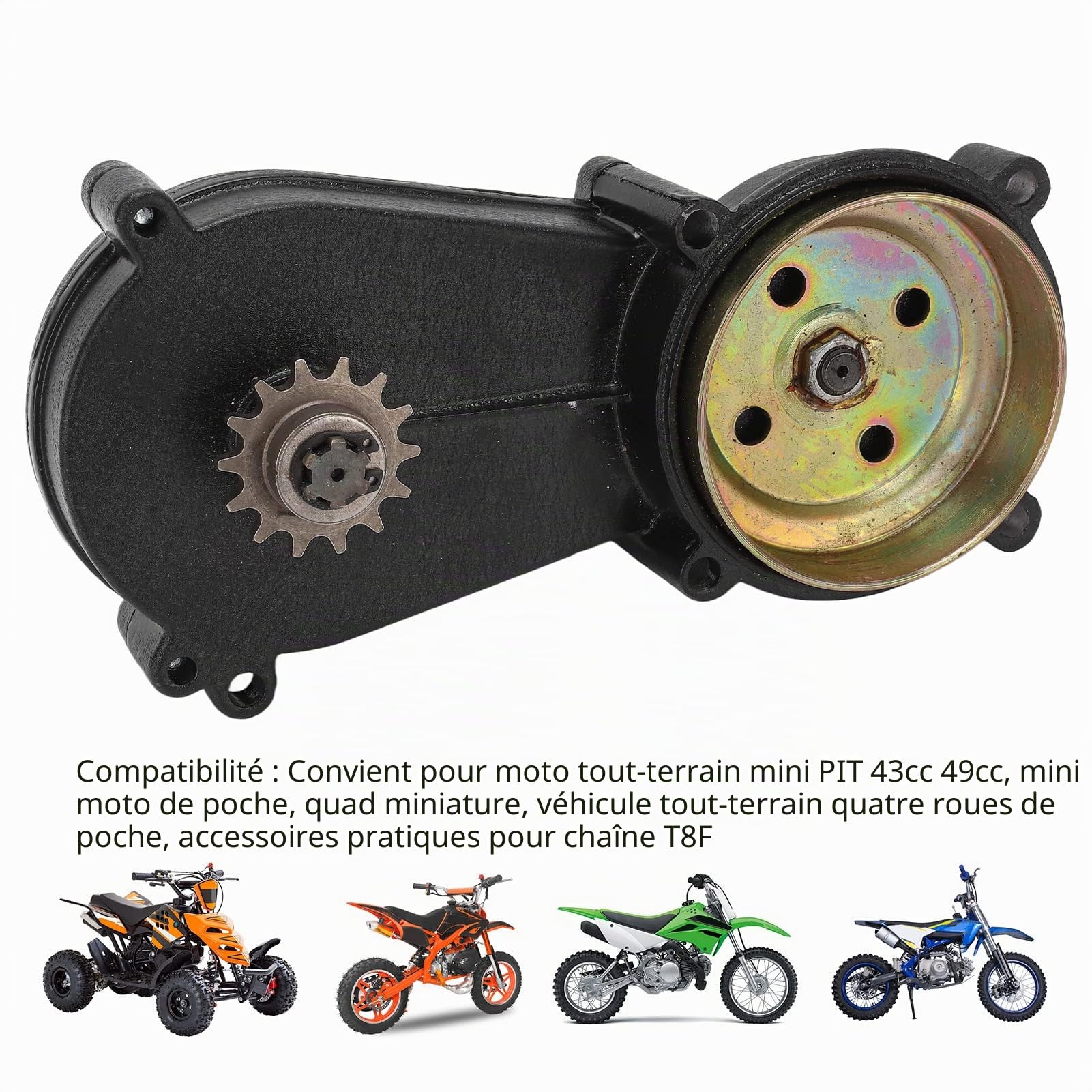 Boîte de vitesses 14T Kit D'Embrayage de Boîte de Vitesses de Transmission ATV 14T Tambour D'Embrayage Boîte de Vitesses avec Embrayage pour 47 49 Mini Pocket Quad Dirt Bike