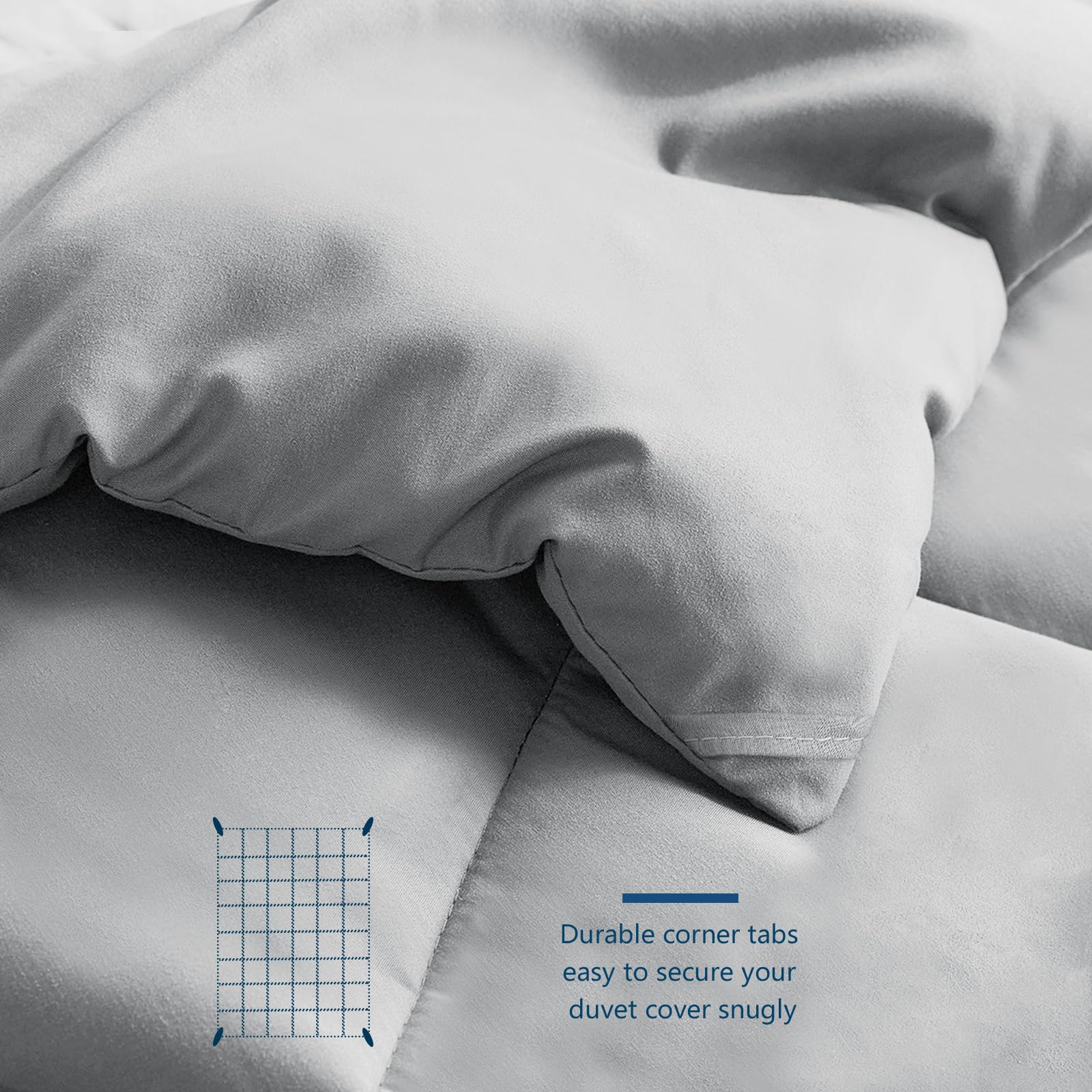 WAVVE Piumino Letto Matrimoniale 4 Stagioni 220x240 - Piumone Autunnale Invernale 220 x 240 cm - Coperta Trapunta 240x220 di Microfibra Sintetico, Grigio Chiaro