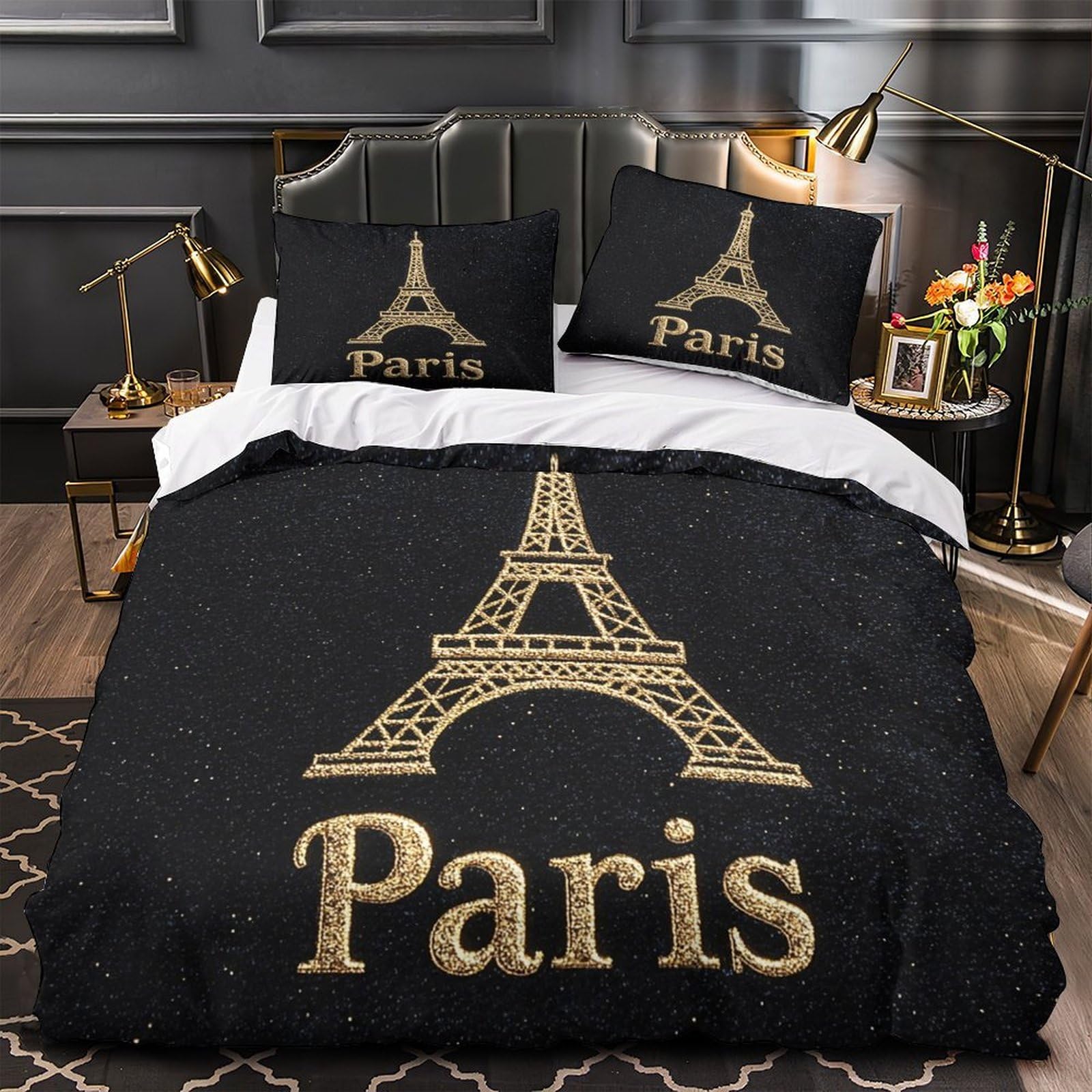 Housse de couette Paris 3D pour lit double une ambiance parisienne