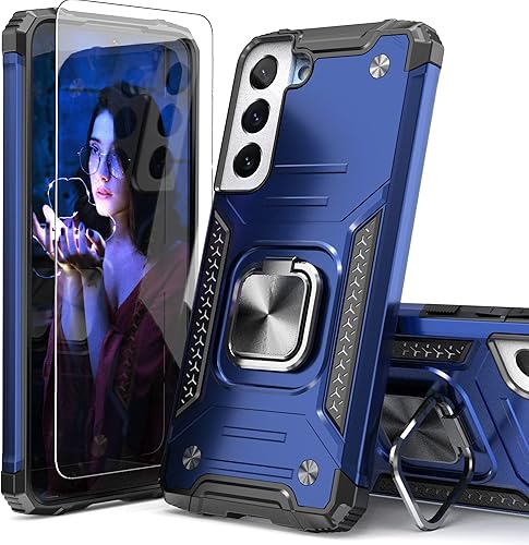 Miniatura 8 de Funda para Galaxy S22 Plus con protector de pantalla, funda híbrida de prueba de caídas con soporte de automóvil, funda protectora delgada para