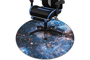 Large 47" Round Gaming Chair Mat for Hardwood Floor Protection