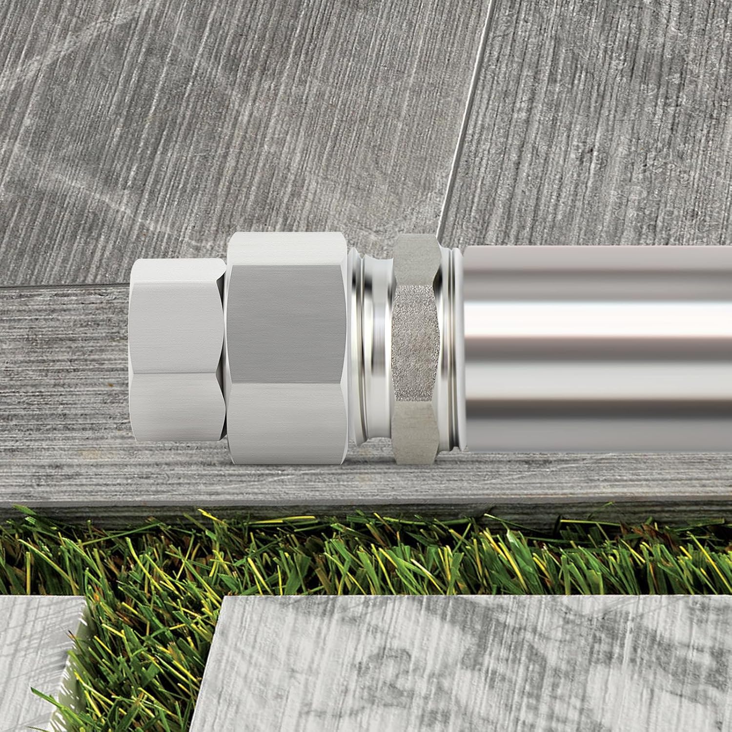 TAISHER 5PCS 304 Stainless Steel Garden Hose Adapter, 3/4" GHT Female x 1/4" NPT Female Swivel Garden Hose Connector with Washers