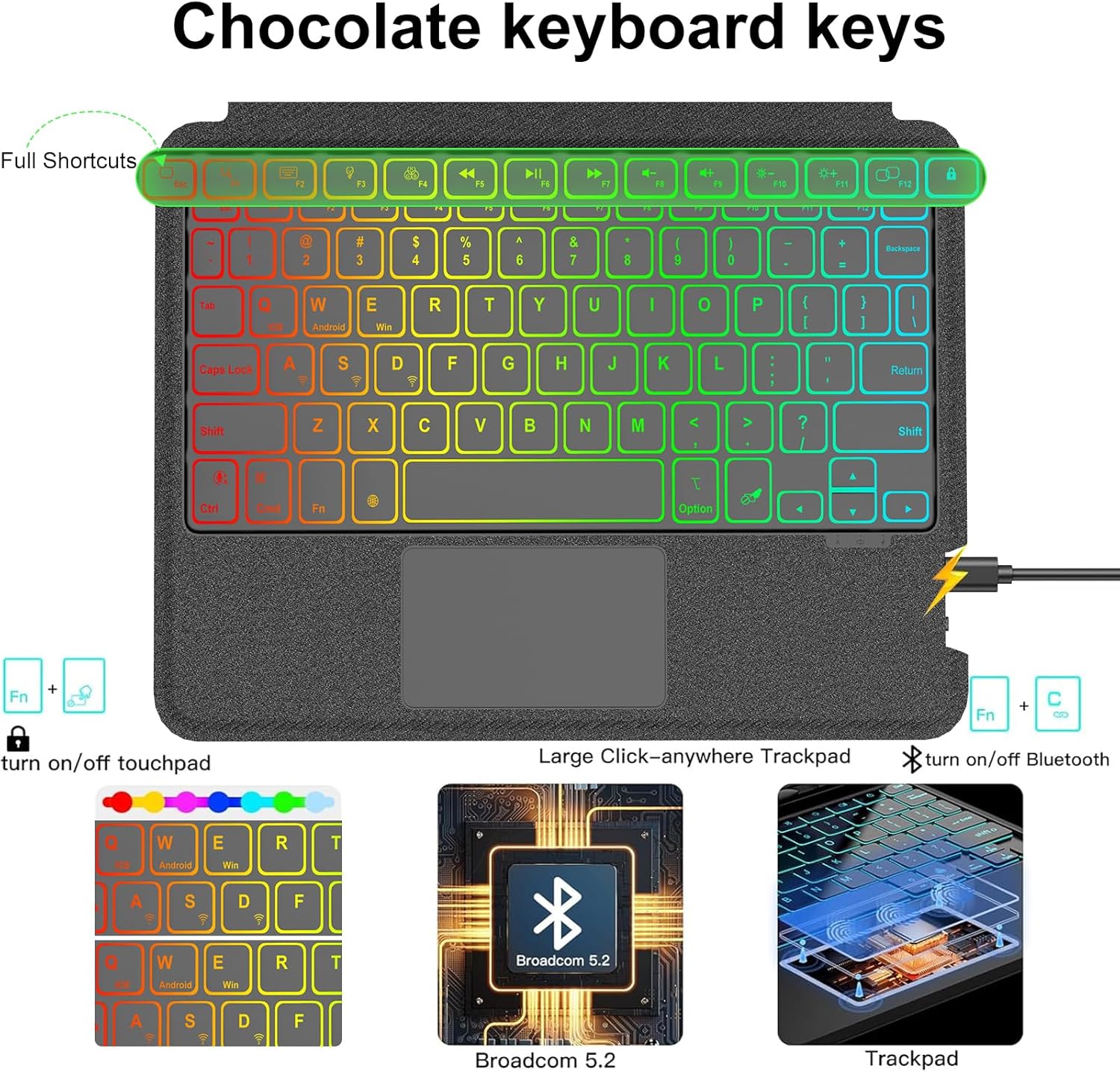 Keyboard layout with trackpad