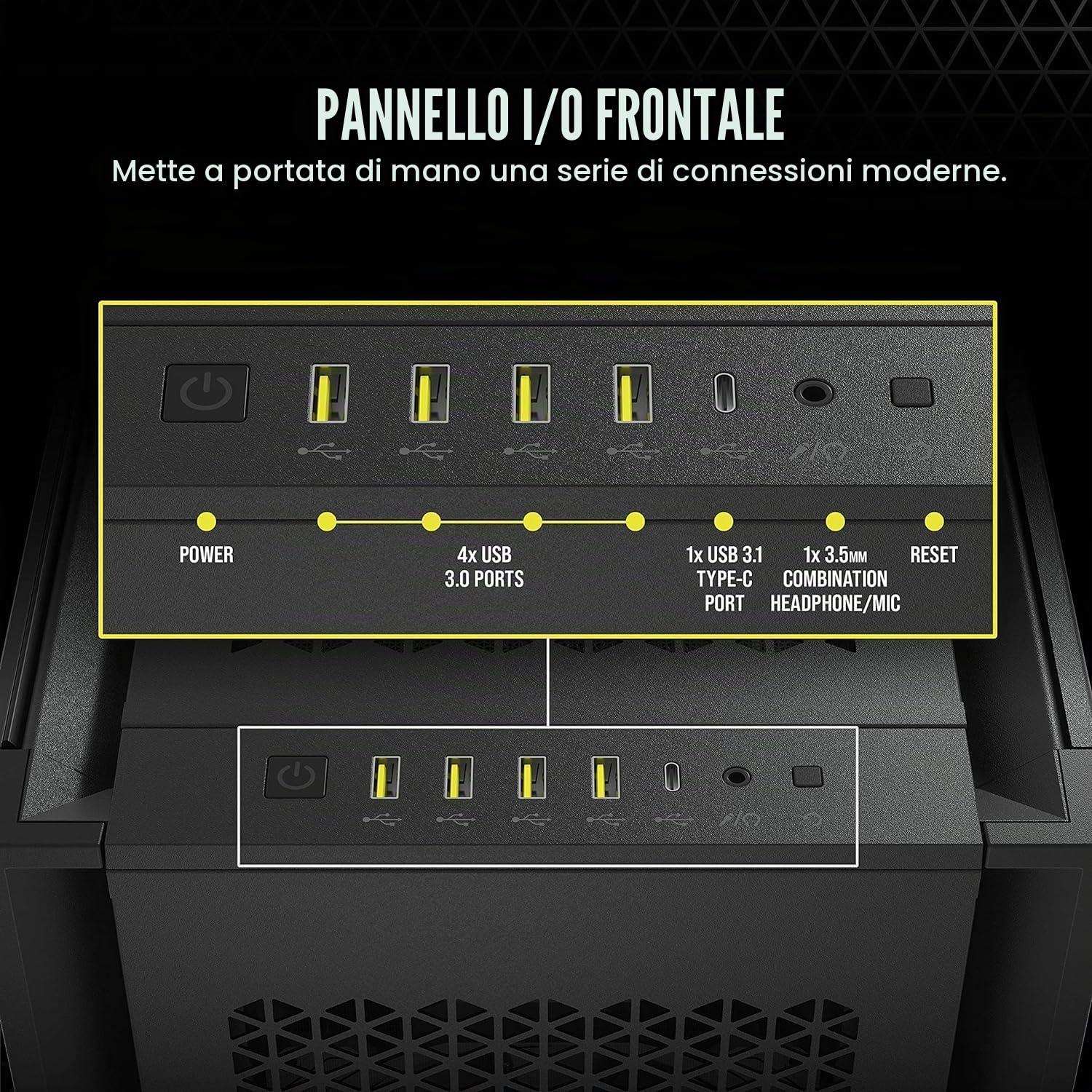 Corsair 7000D AIRFLOW Case per PC ATX Full-Tower (Pannello Anteriore a Flusso d'aria Elevato, Tre Ventole da 140 mm con Ripetitore PWM Incluse, Generoso Spazio Interno), Nero