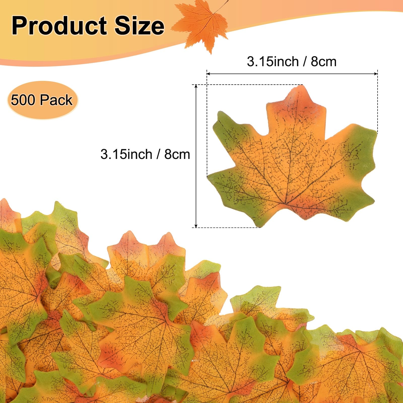 M METERXITY 500-Pack Artificial Maple Leaves - Image 3