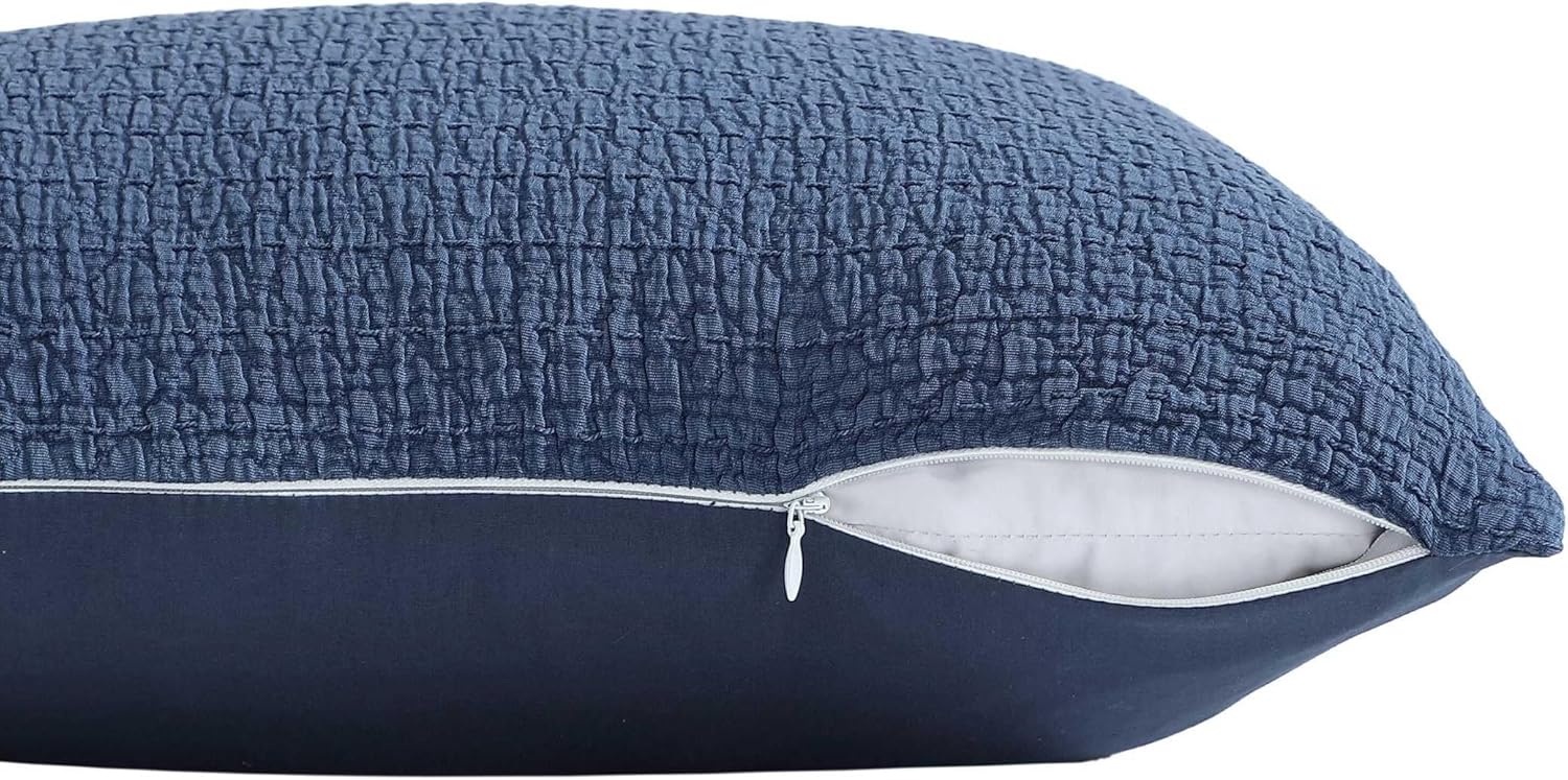 Nautica - Throw Pillow, Super Soft Constructions with Zip Closure, Ideal for Couch or Bed, Coastal Home Essentials (Wave Texture Blue, 20" x 20")