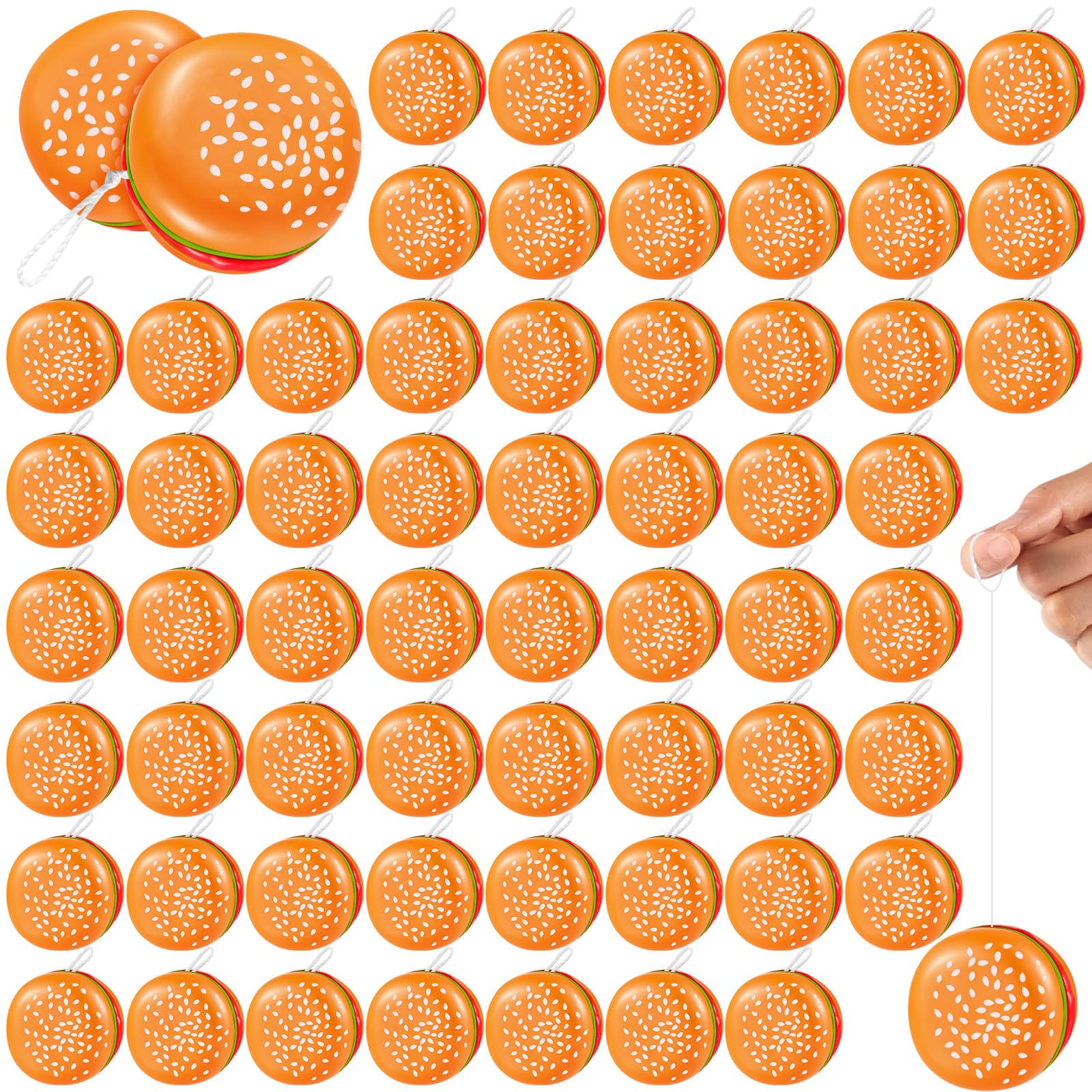 Leitee 24 Pieces Hamburger Yo Yo Toys Plastic Yo Yo Burger Party Favors for Boys Girls Adults Birthday Party Favors Classroom Prizes Holiday Goodie Bag Fillers