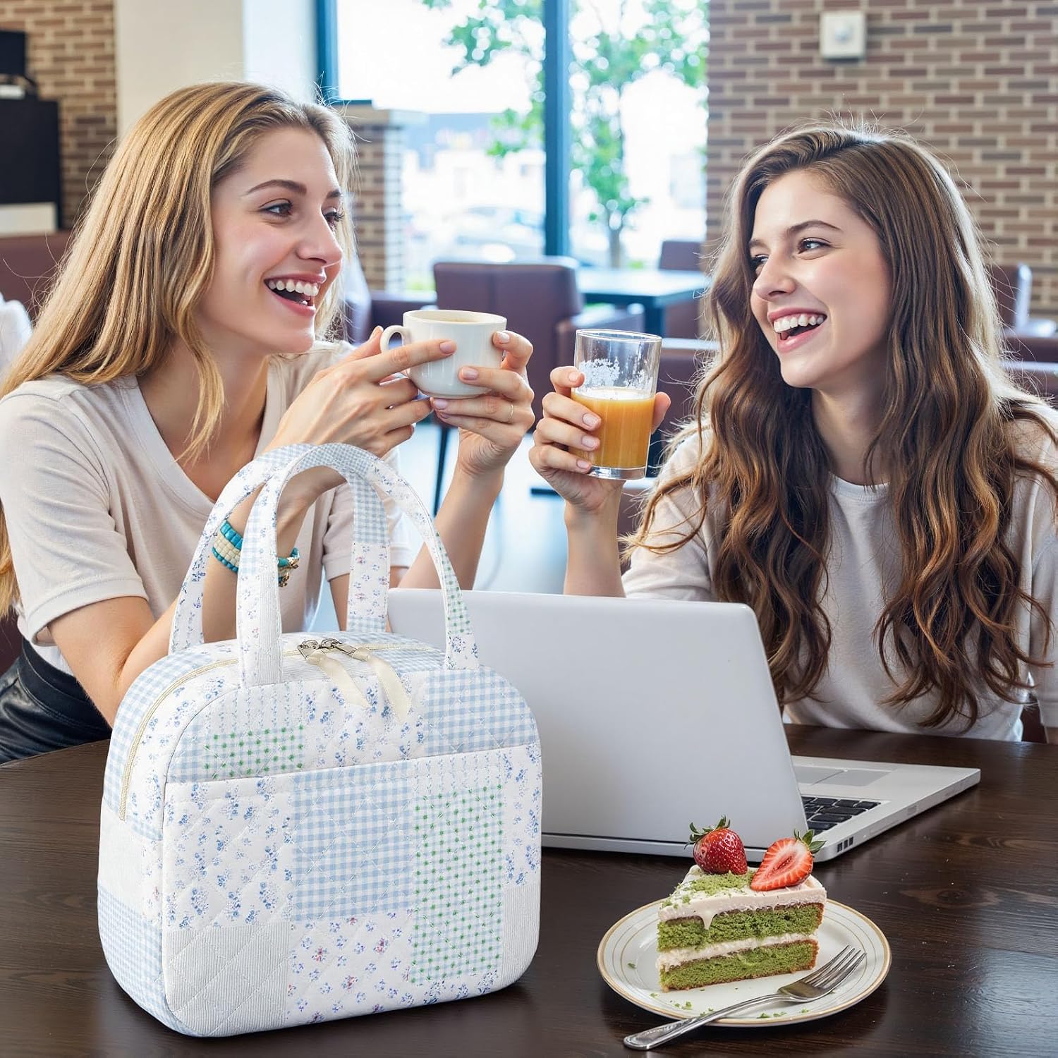 Wobagmen Quilted Lunch Box Women Coquette