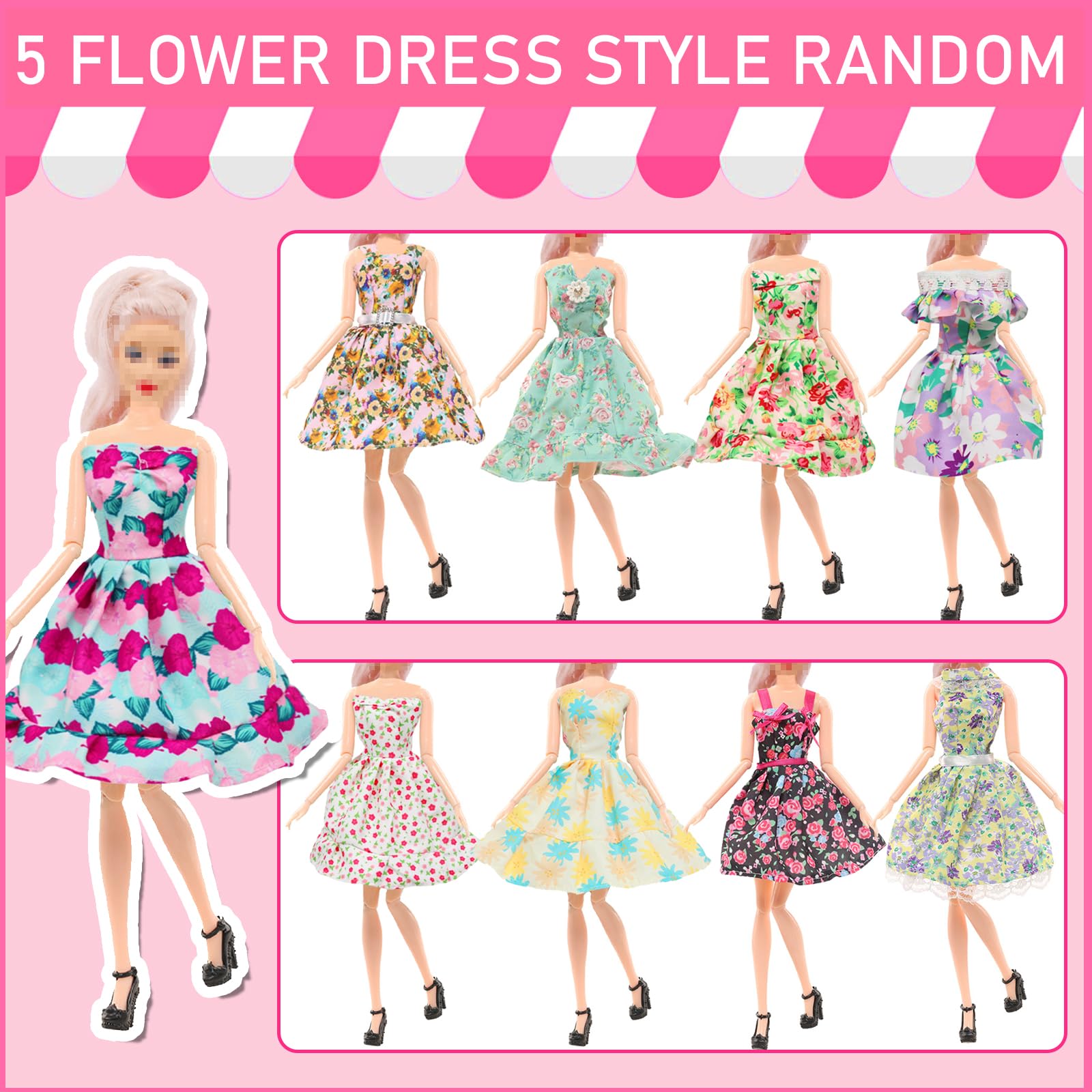 32 Vestiti e Accessori per 11,5" Bambole, Inclusi Tute Sportive Vestiti Alla Moda Mini Vestiti Tops Pantaloni Fiori Abiti Borsa Scarpe Abbigliamento & Accessori per Bambola Princess Principessa