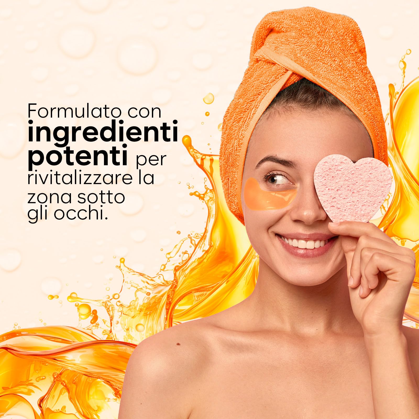 AURAE Patch Occhi, Maschera Occhi con Vitamin C e Caffeina, Patch Occhiaie e Borse, Maschera Occhiaie, Eye Mask per Schiarente e l'idratazione (30 paia)