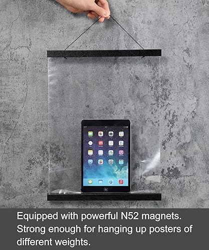 Miniatura 3 de FALAMON - Marco magnético de madera de teca para colgar pósteres, impresiones, fotos, dibujos, mapas, pergaminos y lienzos de trabajos artísticos