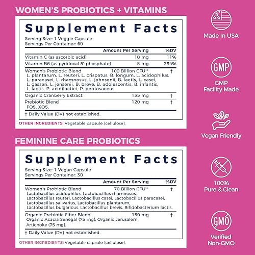 Miniatura 5 de NewRhythm VagFlora - Paquete sin preocupaciones, probióticos para mujeres 100 mil millones de UFC y probióticos para mujeres 70 mil millones de UFC,