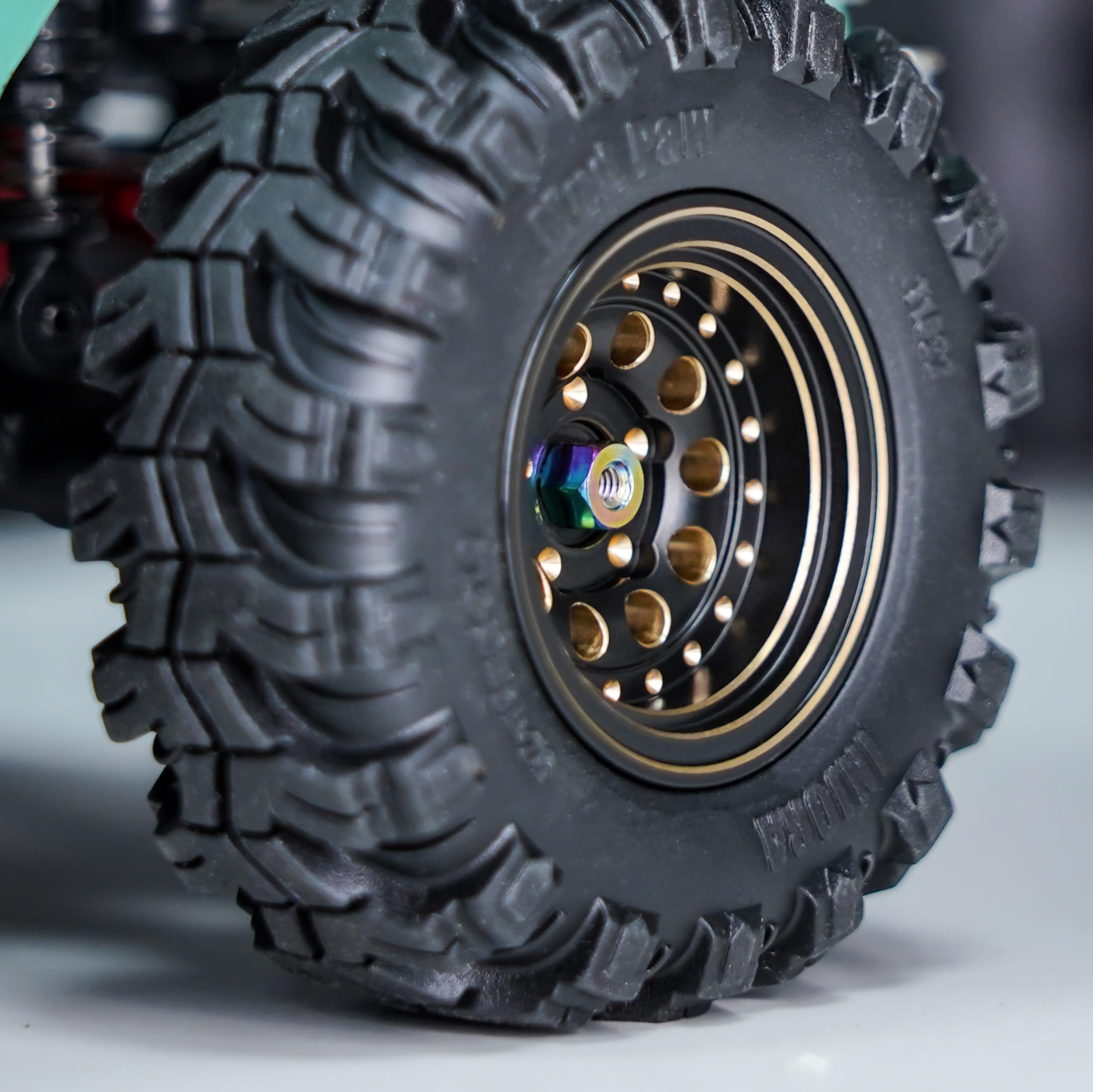 INJORA Sześciokątna piasta koła + 5 mm przedłużacze ze stali nierdzewnej do Axial SCX24 Upgrade 1/24 RC Crawler, 4 szt